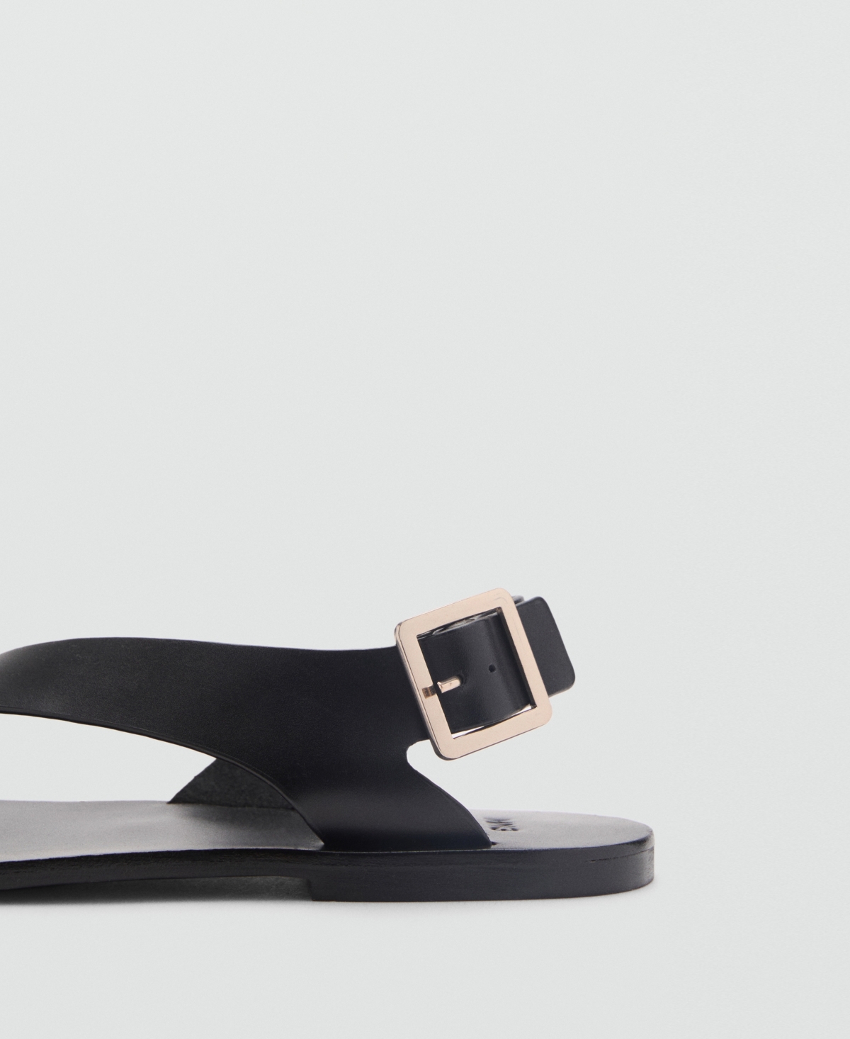 Shop Mango Women's Cross Strap Leather Sandals In Black