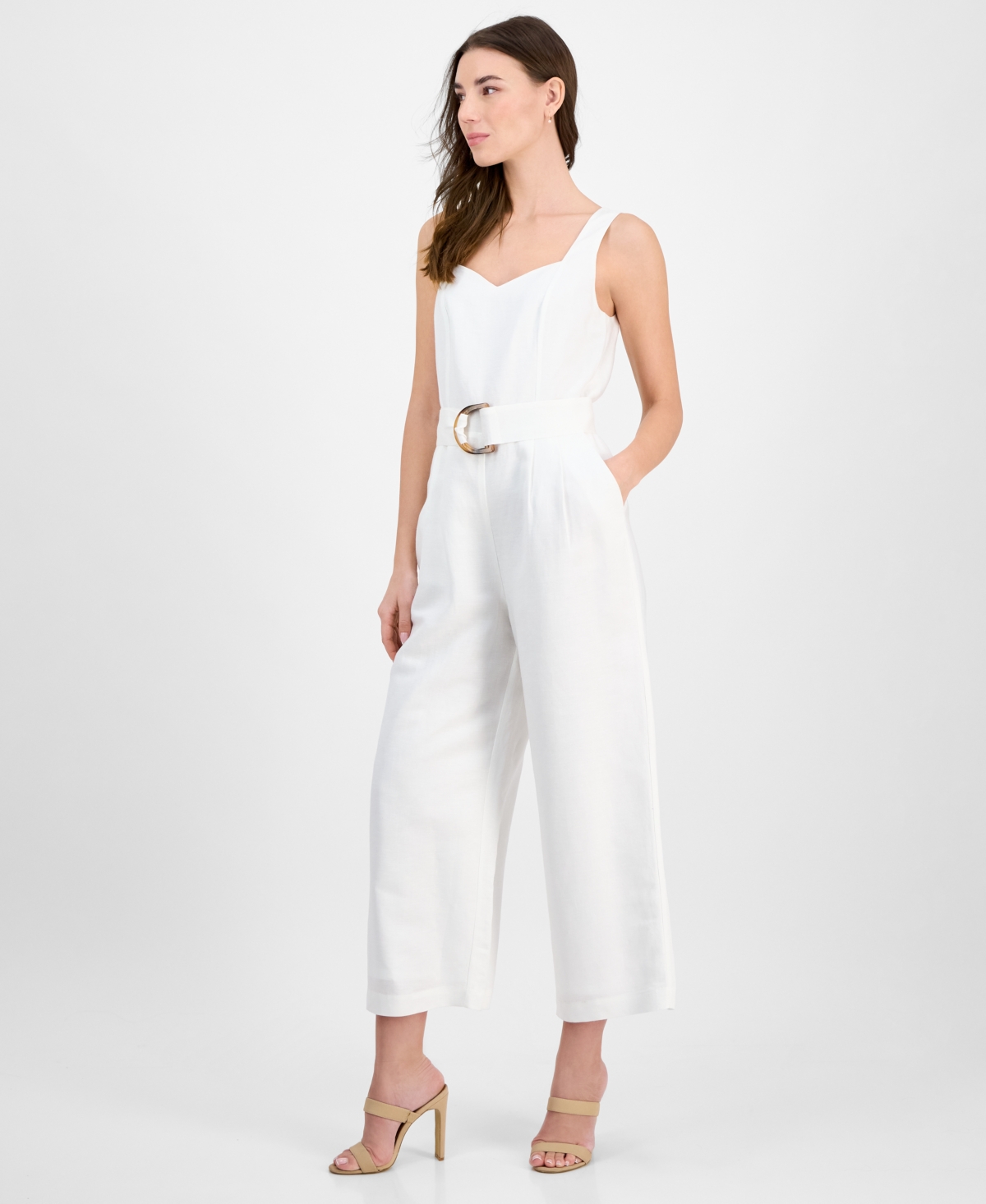 T TAHARI WOMEN'S SWEETHEART-NECK WIDE-LEG JUMPSUIT 