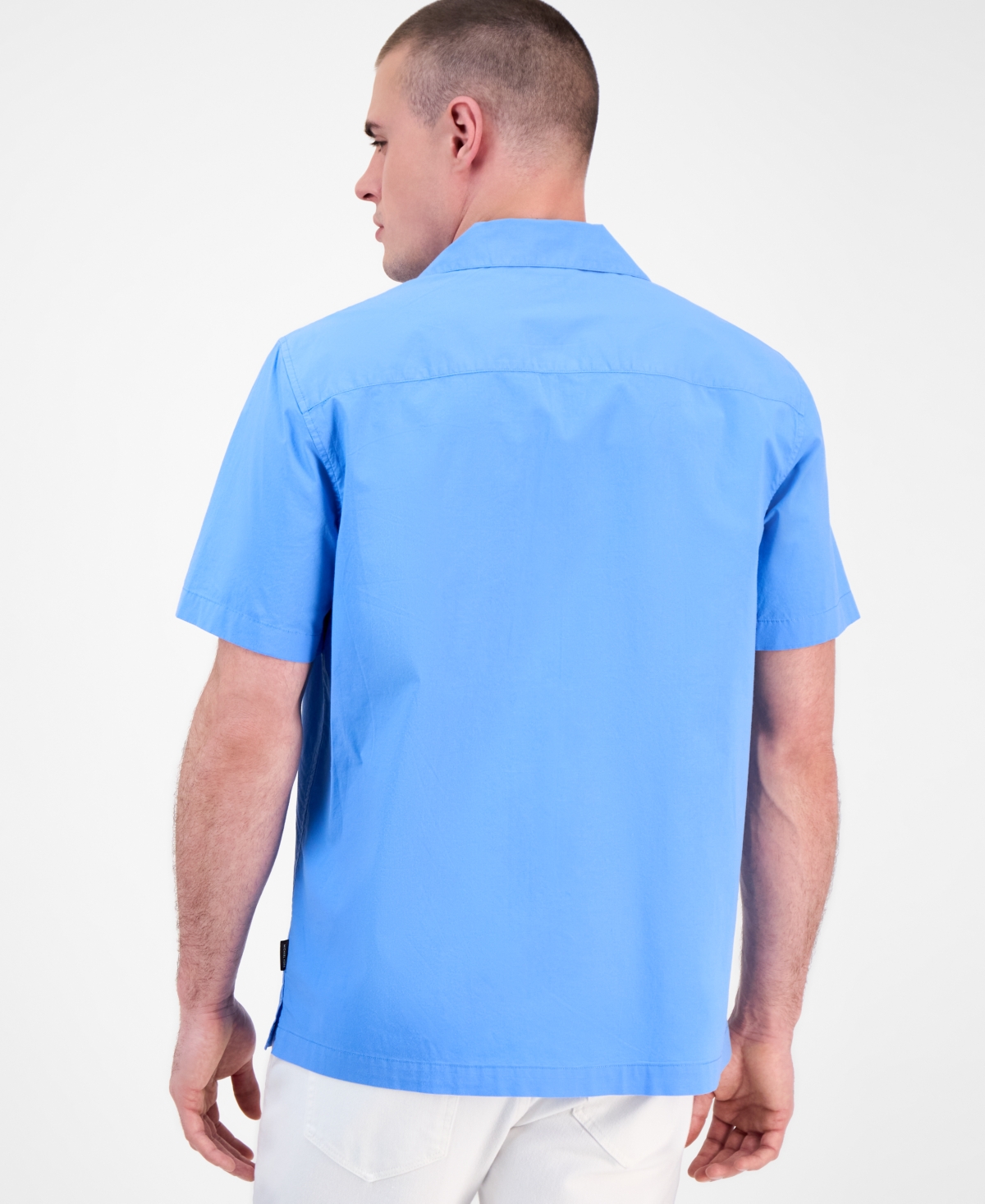 Michael Kors Men's Relaxed-fit Solid Shirt In Blue