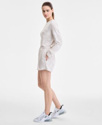 Women's Printed Mid-Rise Pull-On Terry Shorts 