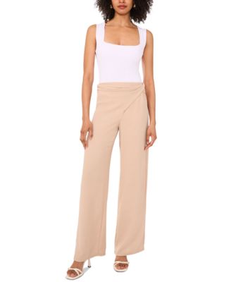 Women's Pull-On Twist-Front Straight-Leg Pants