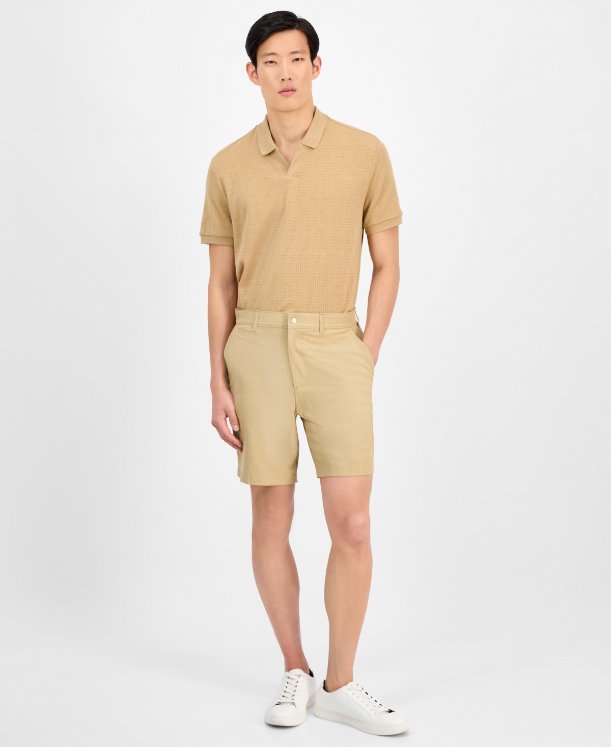 Men's Heather Smart Shorts, Exclusively at Macy's - Warm Walnut