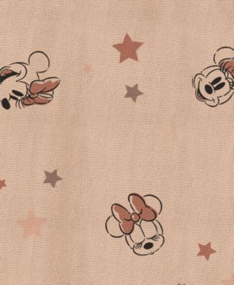 Baby Girls Cotton Minnie Mouse Gauze Top & Denim Pants, 2 Piece Set