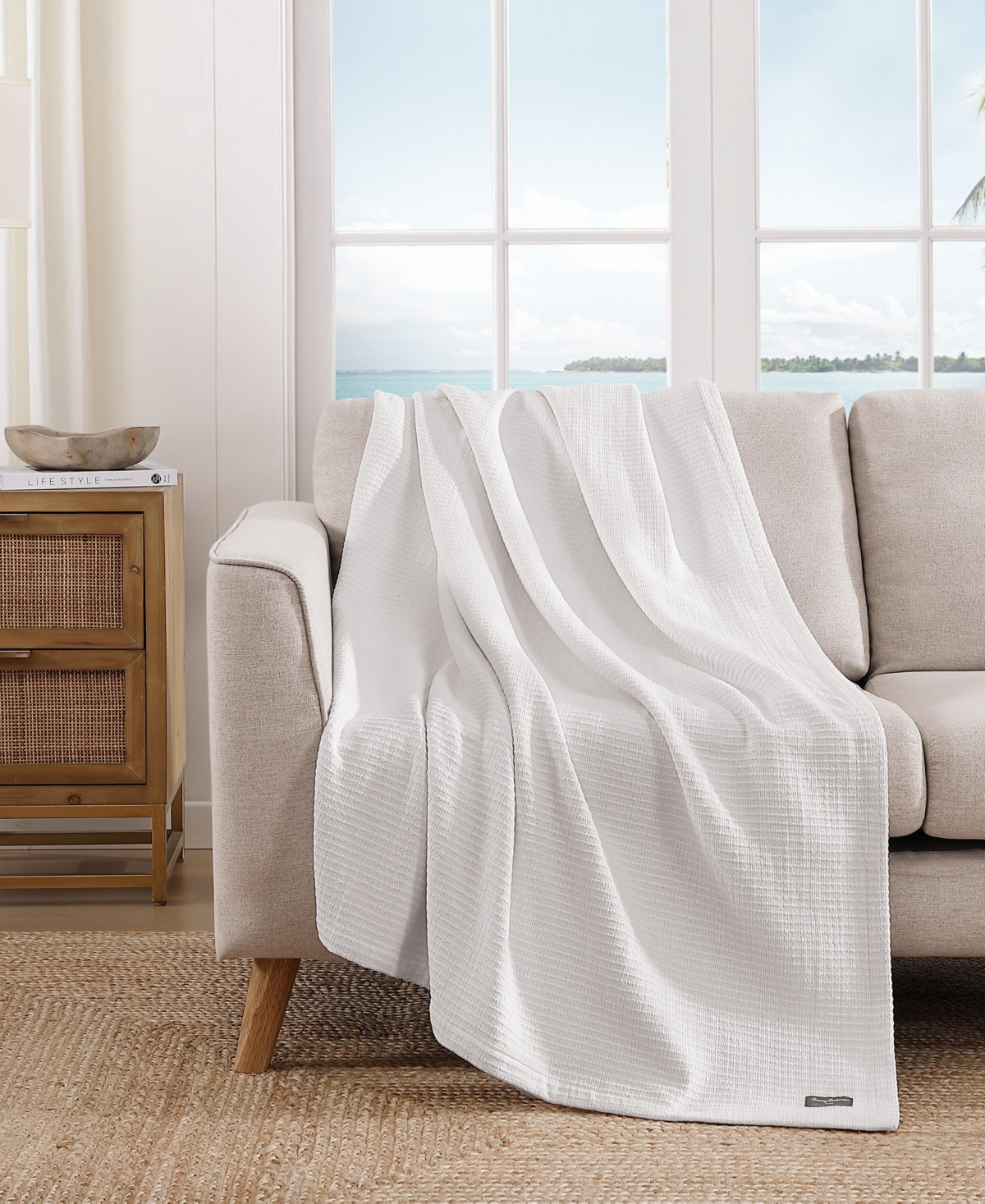 Tommy Bahama Woven Yarn Dyed Cotton Blanket, Full/queen