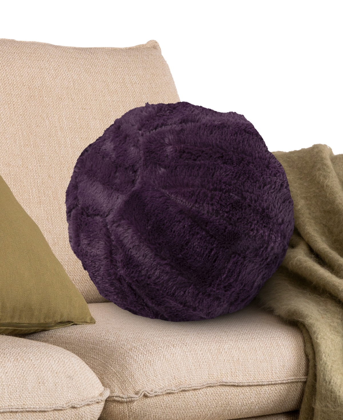 Cheer Collection Ultra Soft Ball Decorative Pillow, 10" X 10" In Purple