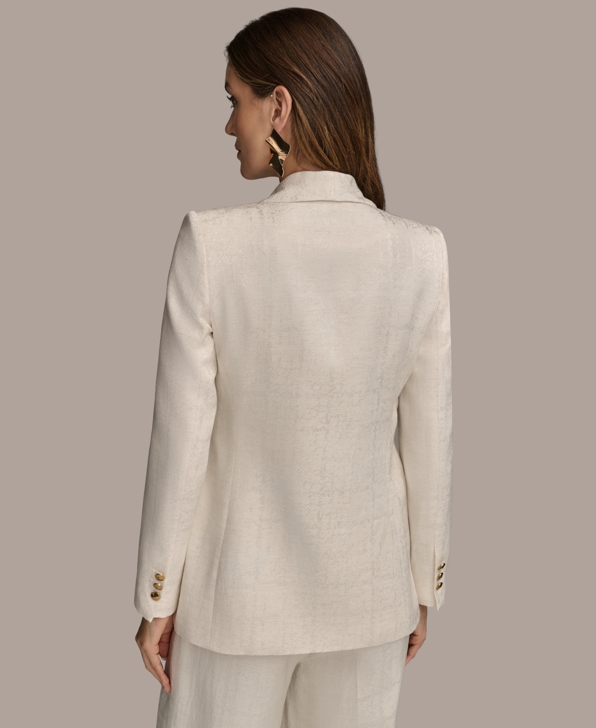Shop Donna Karan Women's Jacquard One-button Blazer