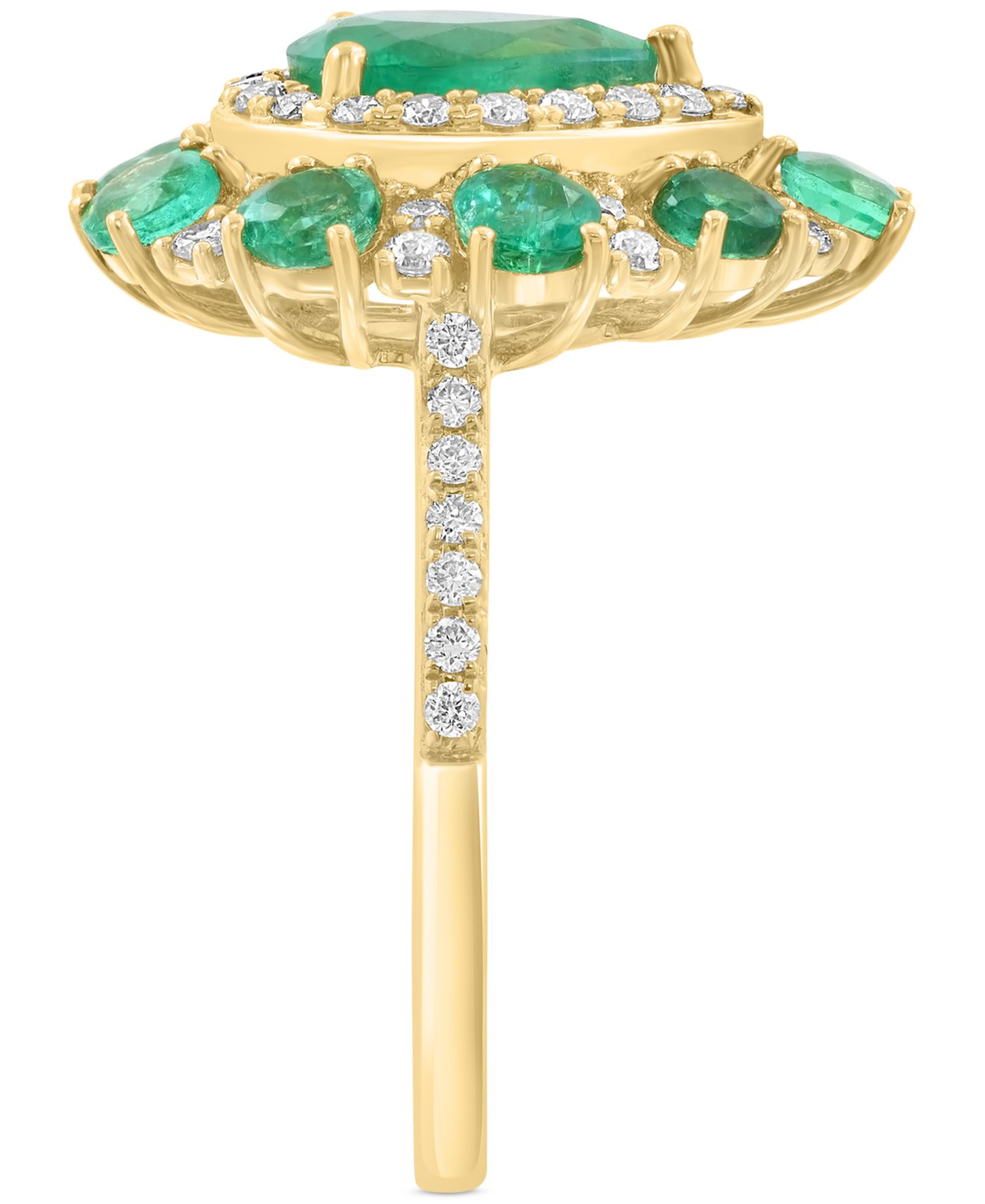 EFFY® Emerald (2 ct. t.w.) & Diamond (3/8 ct. t.w.) Pear Halo Statement Ring in 14k Gold