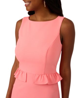 Women's Boat-Neck Ruffle-Waist Sheath Dress