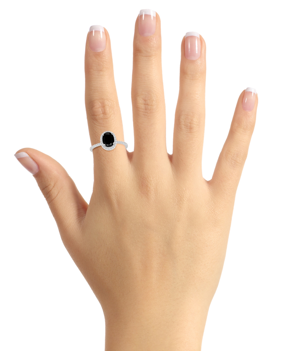 Macy's Lab-created Ruby (1-1/4 Ct. T.w.) & Lab-created White Sapphire (1/5 Ct. T.w.) Halo Ring In 10k White In Onyx,white Gold
