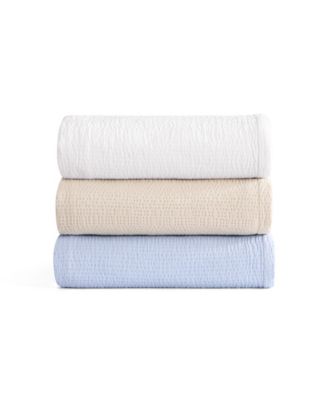 Running Stitch Solid Cotton Blanket, King
