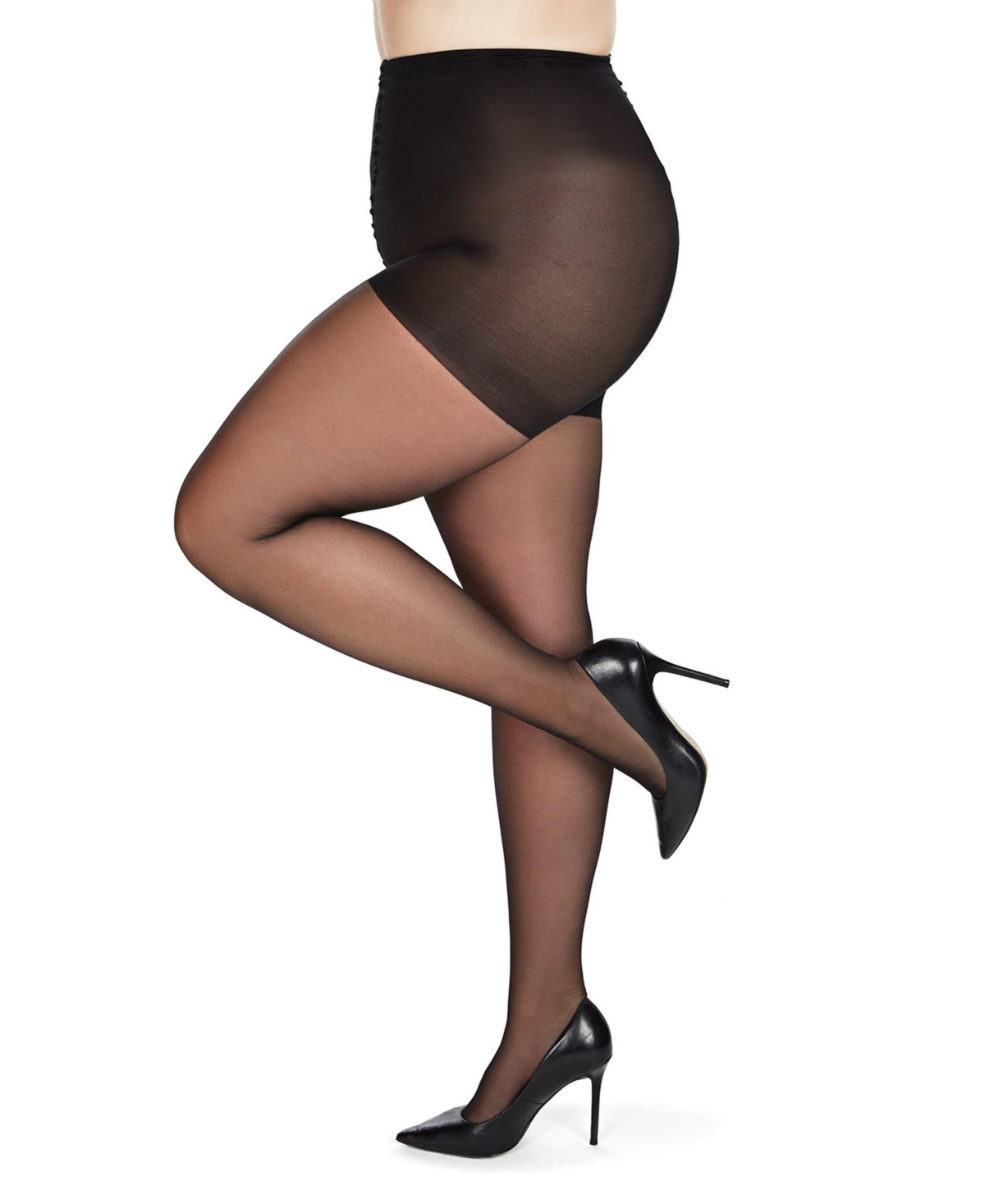 Memoi Women's Crystal Sheer Control Top Pantyhose Mm-210 In Black