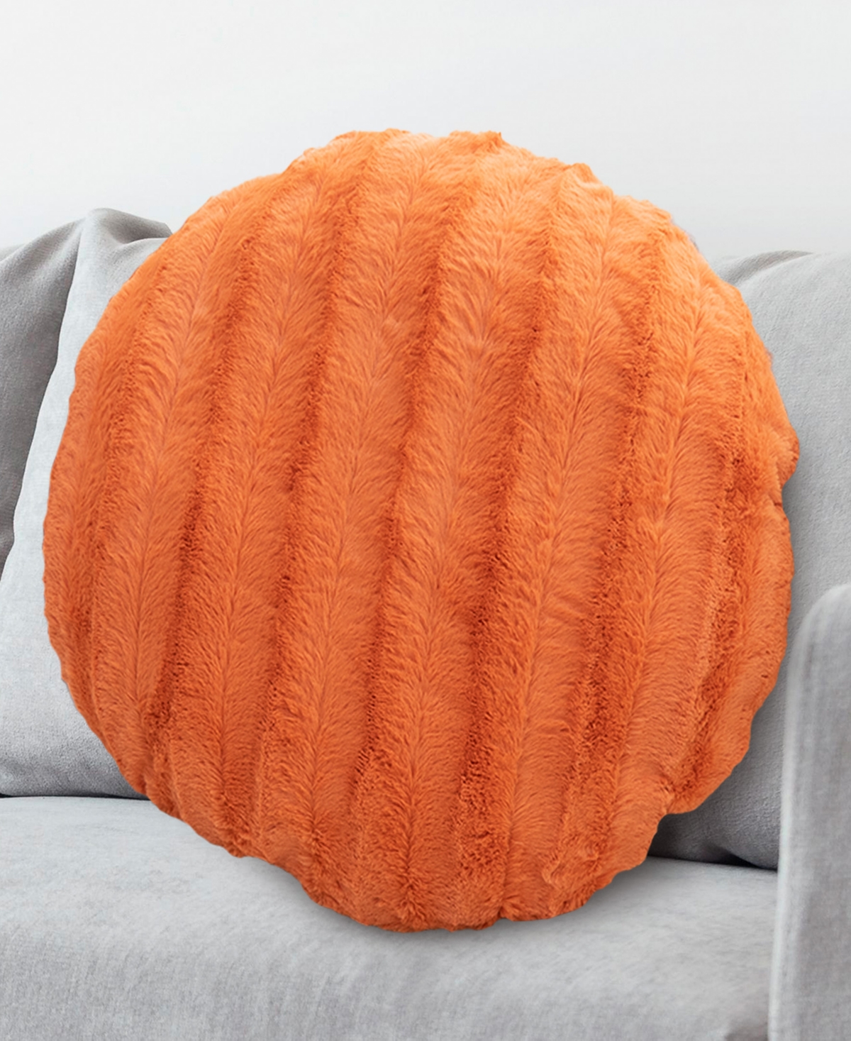 Cheer Collection Decorative Round Pillow Set, 18" X 18" In Orange