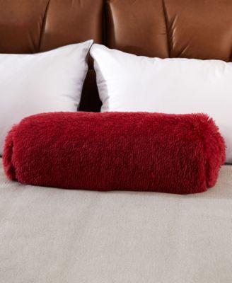 Shaggy Bolster Decorative Pillow Set, 8" x 24"