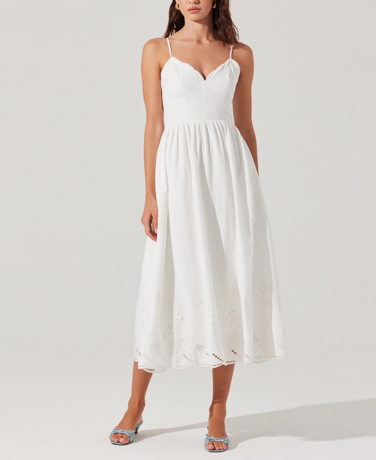 Astr The Label Kaidi Ramie Blend Midi Sundress