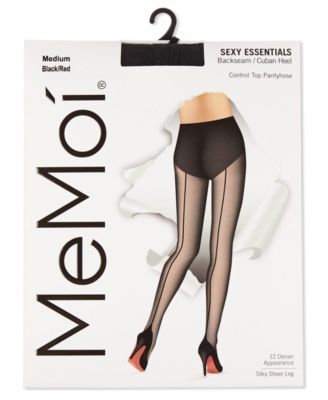 Women's Control Top Pantyhose with Backseam Cuban Heels MM-618	