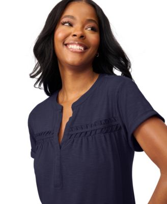 Women's Shirred Detail Short Sleeve Top