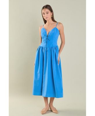 Women's Front Ties Midi Dress