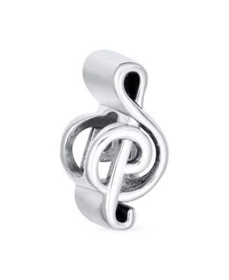 G Clef Musician Charm Bead in Sterling Silver for European Bracelets