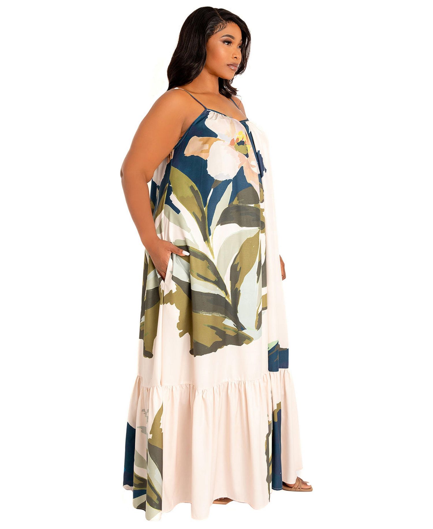 Women's Floral Voluminous Maxi Dress
