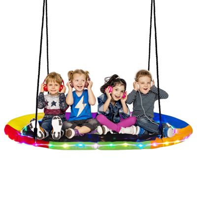 Boys Saucer Swing with LED Lights Outdoor Backyard Play