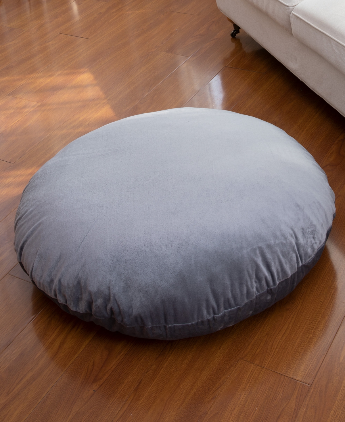 Cheer Collection Extra Large Round Floor Decorative Pillow, 32" X 32" In Gray