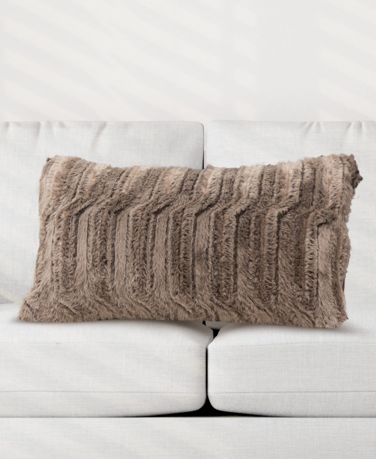 Cheer Collection Decorative Faux Fur Pillow Set, 12" X 20"