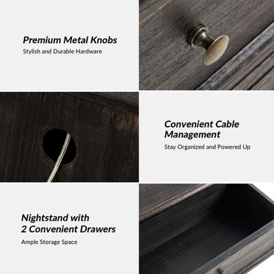 Pallantium Classical 24" Tall 2 - Drawer End Table