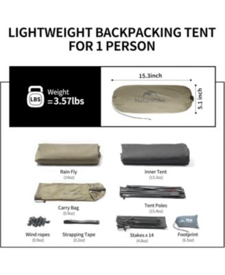 1 Person Tent Lightweight Backpacking Tent with Footprint - Free Standing Ultralight Camping Hiking Backpack Tents