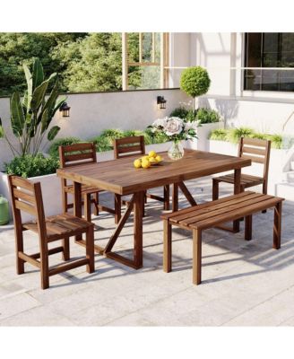 High-quality Acacia Wood Outdoor Table and Chair Set, Suitable for Patio, Balcony, Backyard