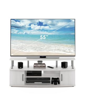 Modern TV Stand Media Entertainment Center for TV's up To 55" w/2-Door Storage Cabinet,White Oak