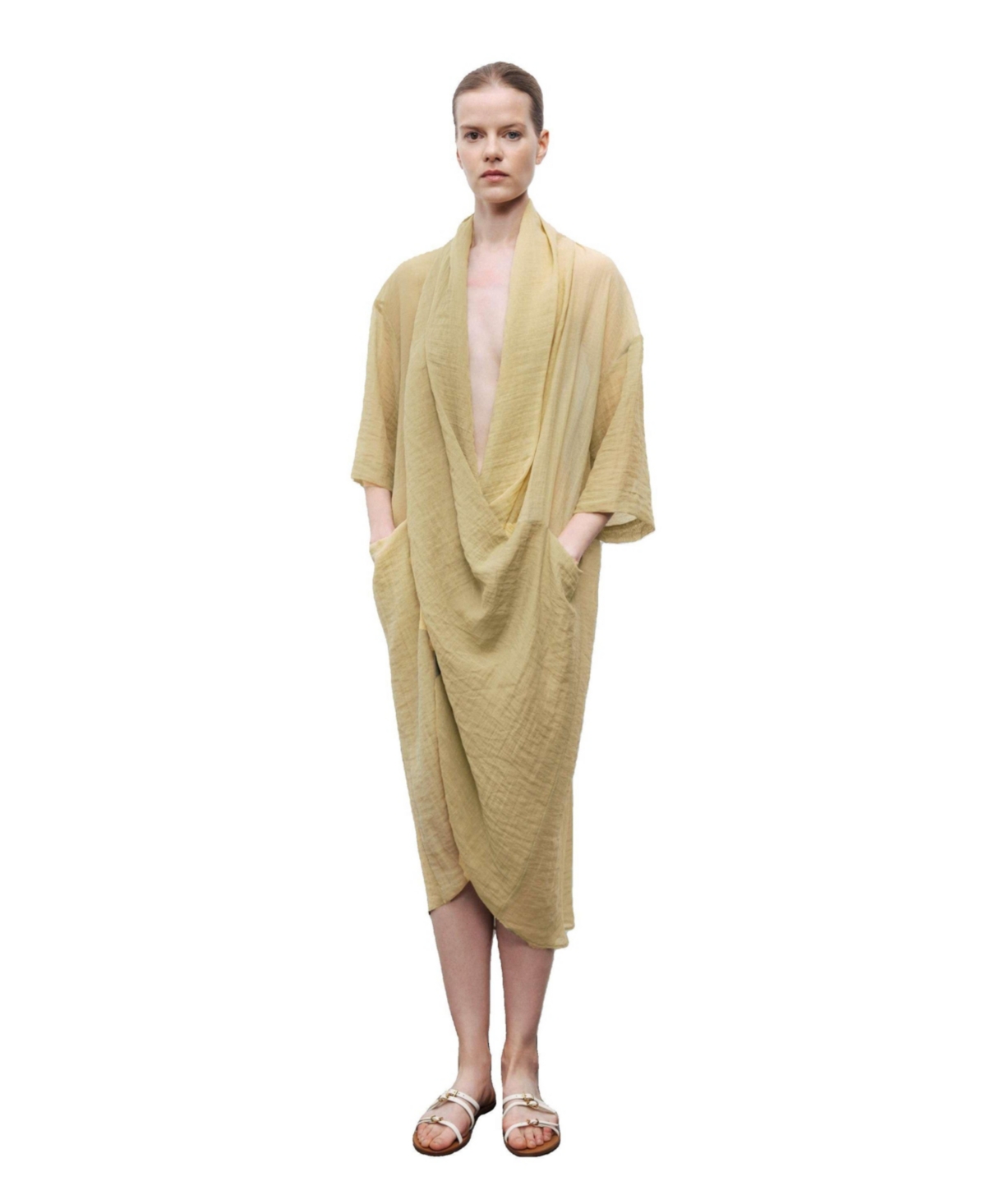 Women's Oversized Midi Dress - Olive green