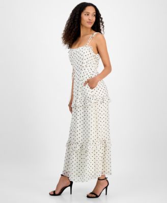 Women's Tie-Strap Ruffle-Tier Maxi Dress