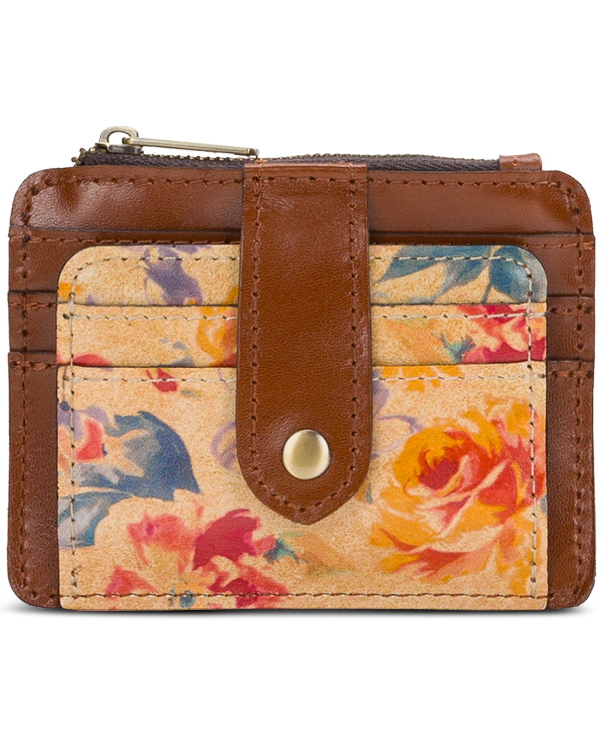 Cassis Id Small Printed Leather Wallet - Rosewood