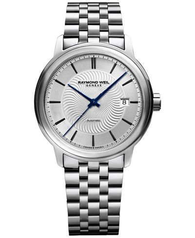 RAYMOND WEIL Men's Swiss Automatic Maestro Stainless Steel Bracelet Watch 40mm 2237-ST-65001