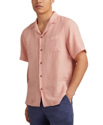 Men's Linen Short Sleeve Camp Collar Shirt
