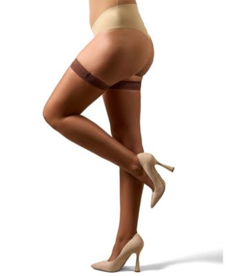 Women's Simply Bare Floral Lace Top Thigh High Tights MM-109	