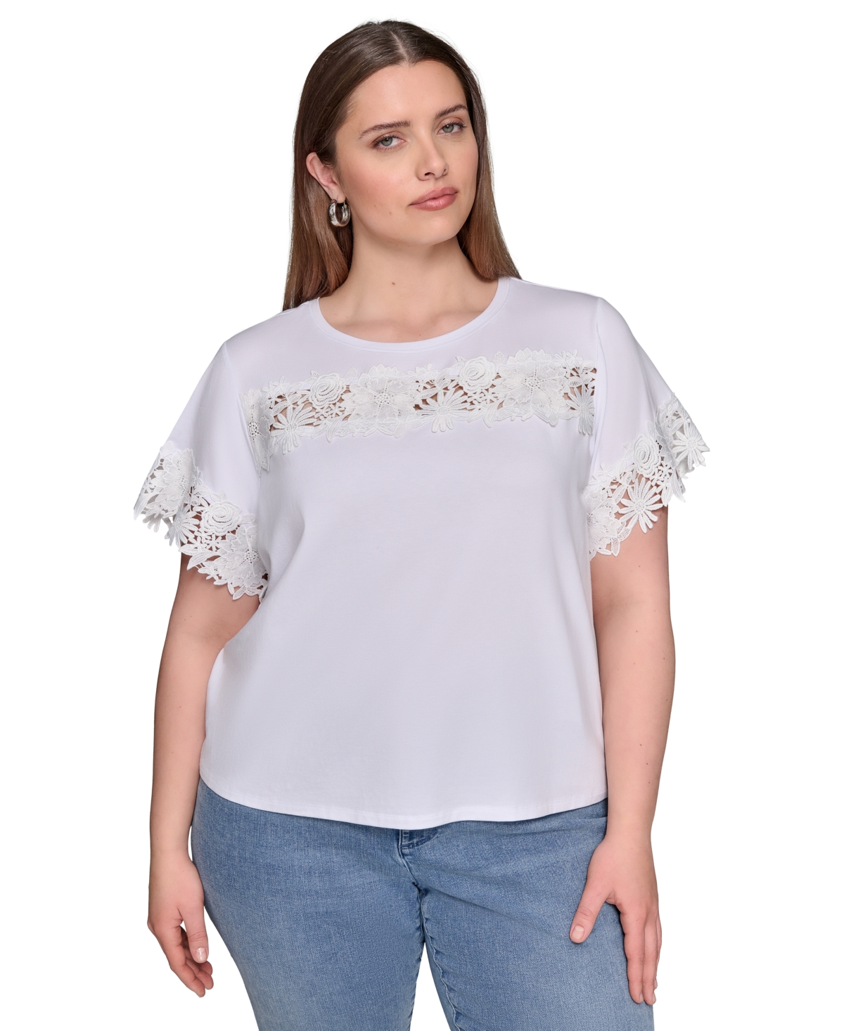 Shop Karl Lagerfeld Plus Size Cutout Knit Top