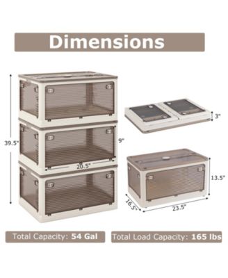 3-Piece Stackable Organizer Bins with Lids &amp;#x2013; Easy Access Storage with 5 Opening Styles for Home or Office