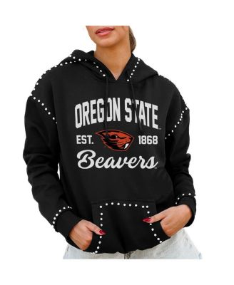 Women's Black Oregon State Beavers Studded Pullover Hoodie