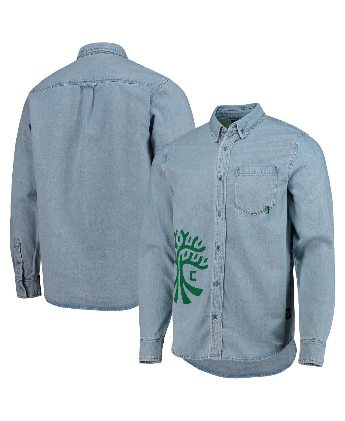 Men's Blue Austin Fc Denim Button-Down Long Sleeve Shirt - Blue