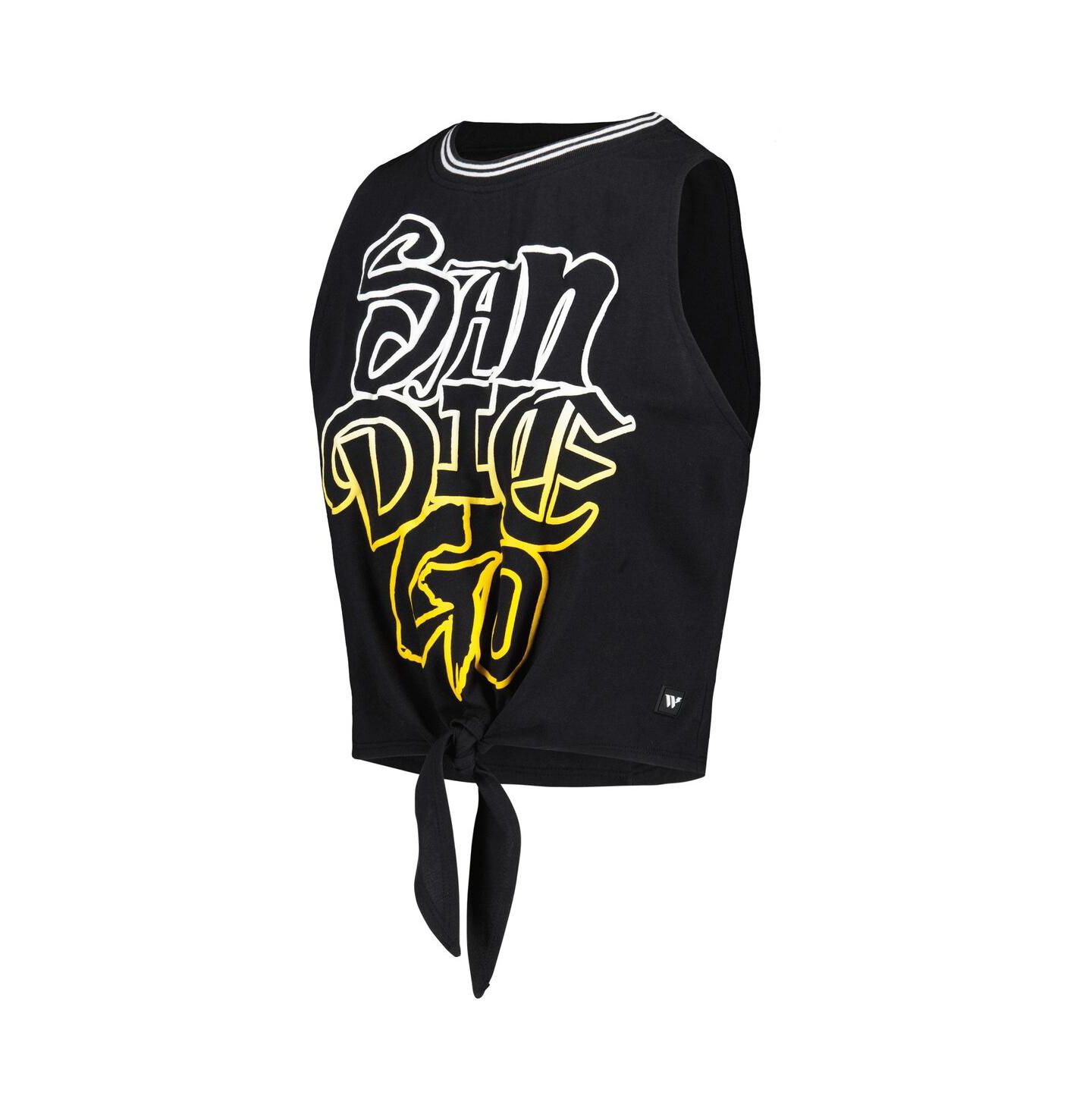 Женский топ The Wild Collective Black San Diego Padres Twisted Tie Front — фото 2