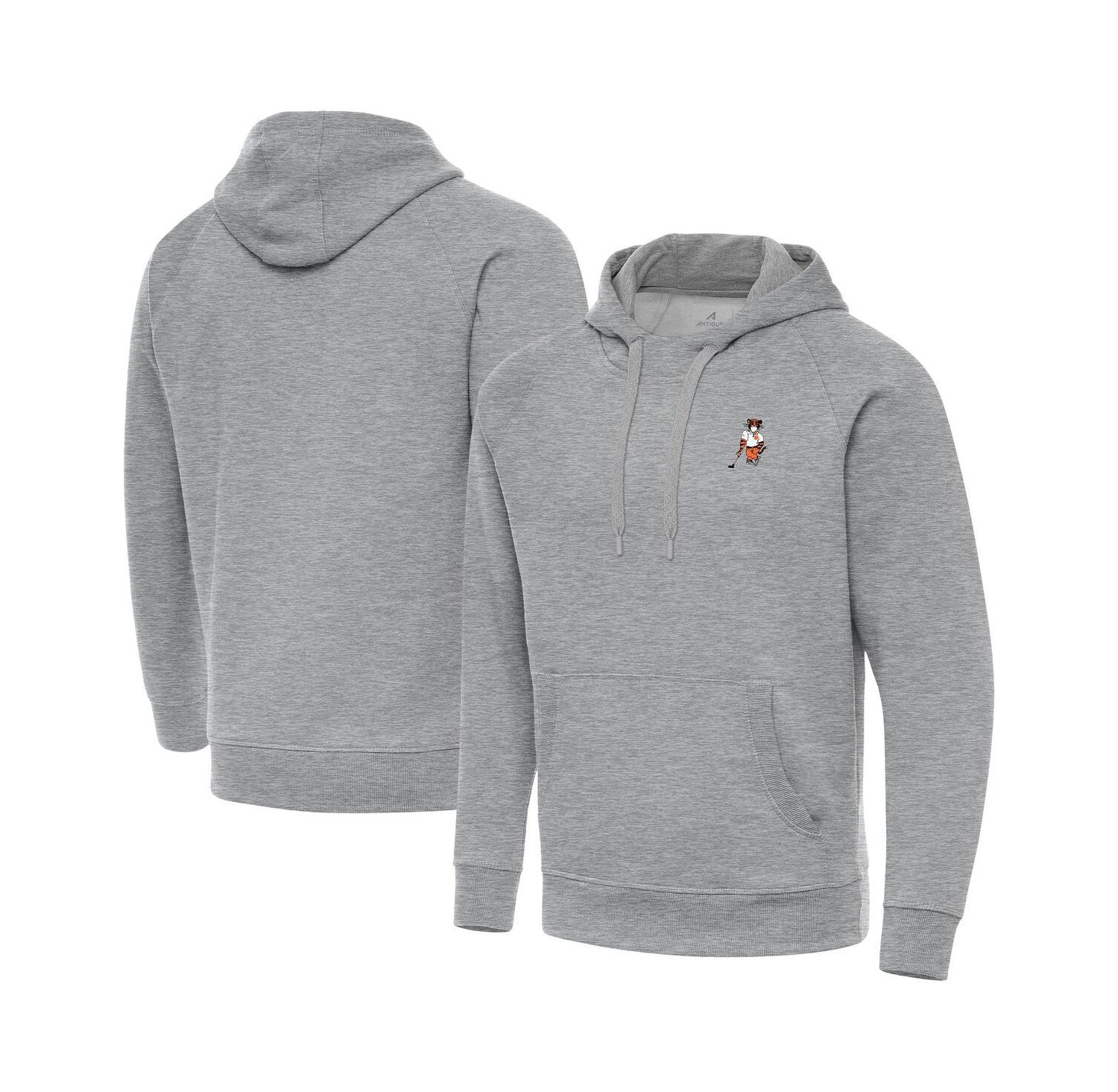 Men's Heather Gray Clemson Tigers Golfer Victory Pullover Hoodie