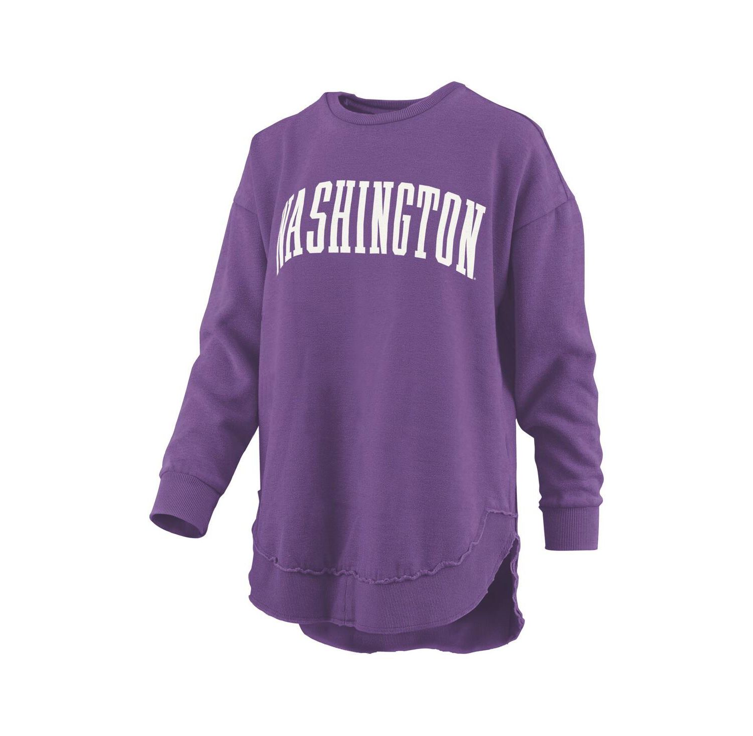 Women's Purple Washington Huskies Melange Poncho Vintage Fleece Long Sleeve Pullover Sweatshirt