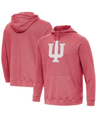 Antigua - Men's Heather Crimson Indiana Hoosiers Cloud Pullover Hoodie