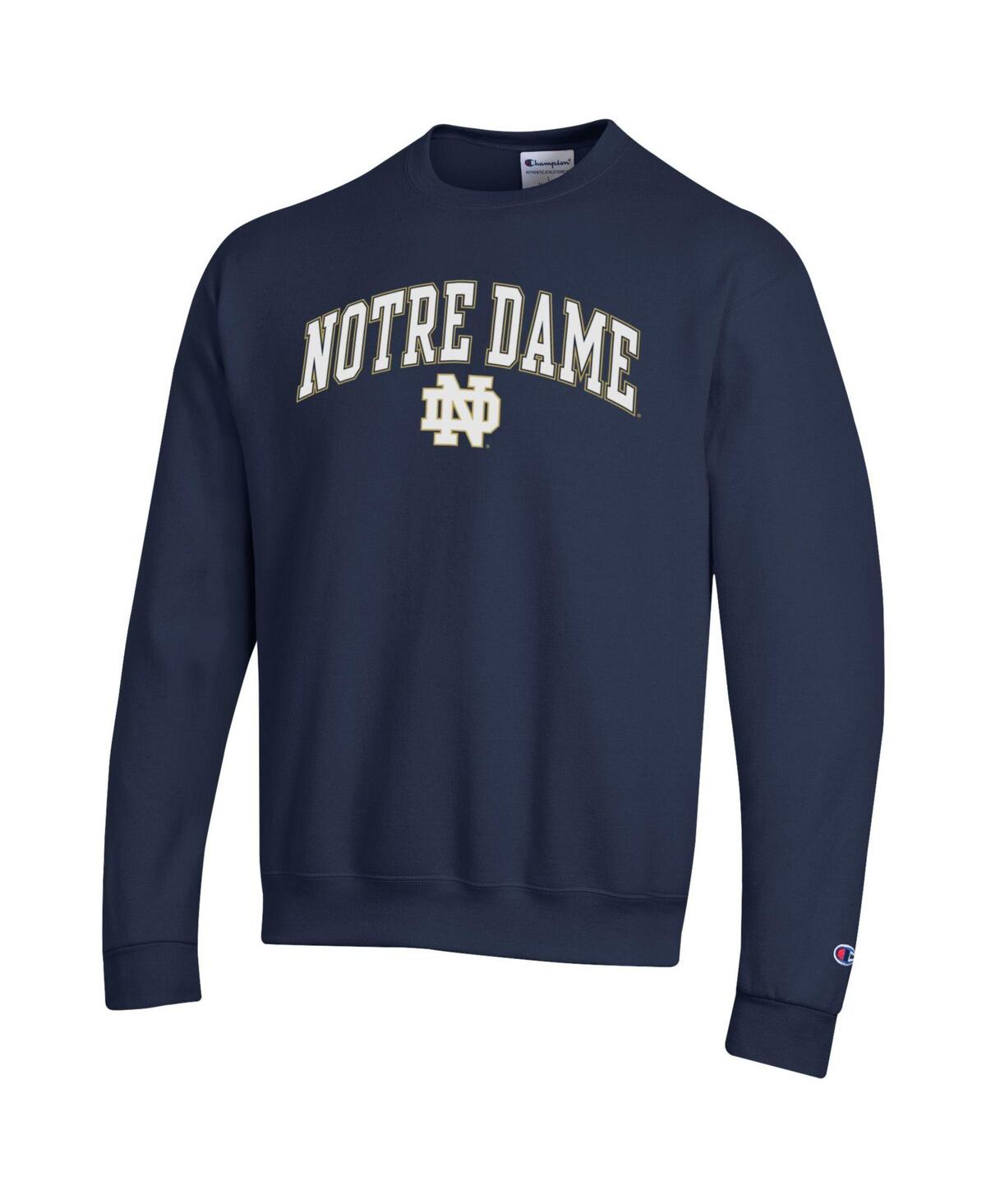 Champion Men's Navy Notre Dame Fighting Irish Arch Over Logo Pullover Sweatshirt In Navy