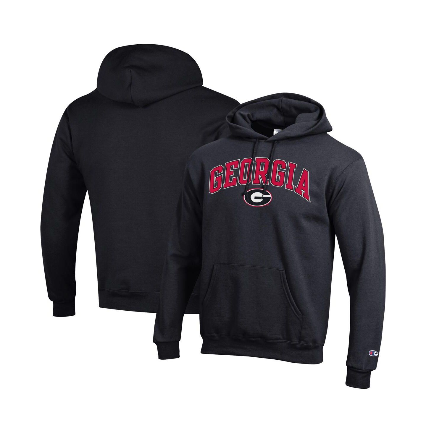 Мужское худи Champion Red Georgia Bulldogs Arch Over Logo Pullover, цвет: Чёрный — фото 1