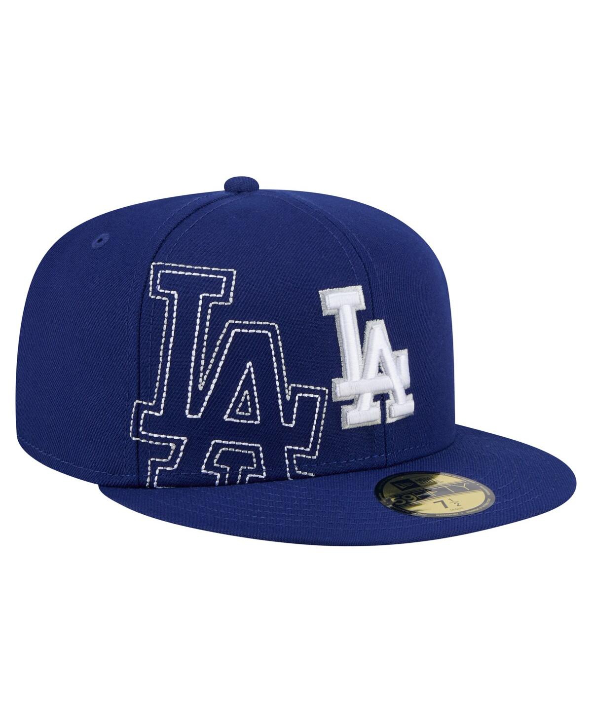 Shop New Era Men's Royal Los Angeles Dodgers Yarn Stitch 59fifty Fitted Hat