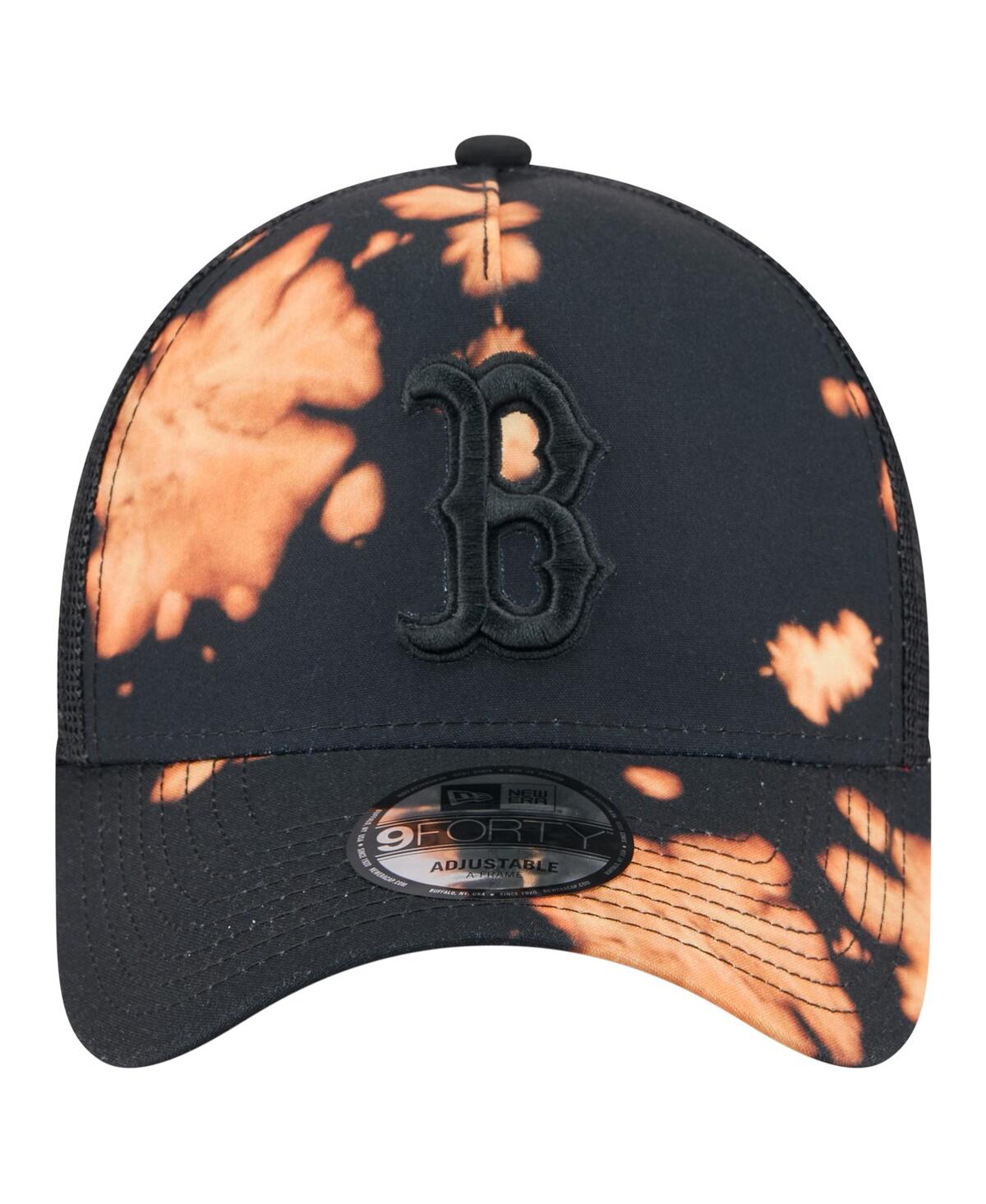 NEW ERA MEN'S BLACK BOSTON RED SOX BLEACHED A-FRAME 9FORTY ADJUSTABLE HAT 