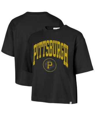 '47 Brand - Women's Black Pittsburgh Pirates City Connect Shale Drop Shoulder Cropped T-Shirt