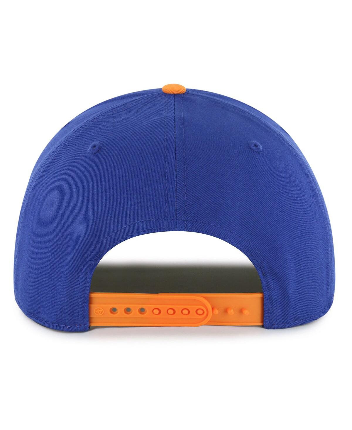 47 BRAND MEN'S BLUE/ORANGE NEW YORK KNICKS DROP SHADOW ROPE HITCH ADJUSTABLE HAT 